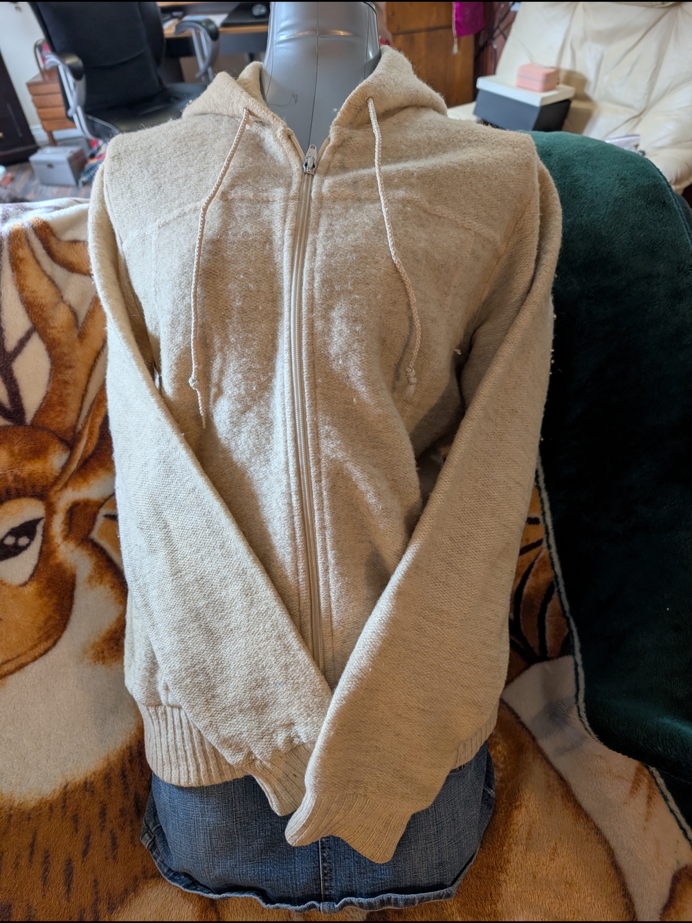 Women's Vintage Boho Zip Up Hoodie Sweater